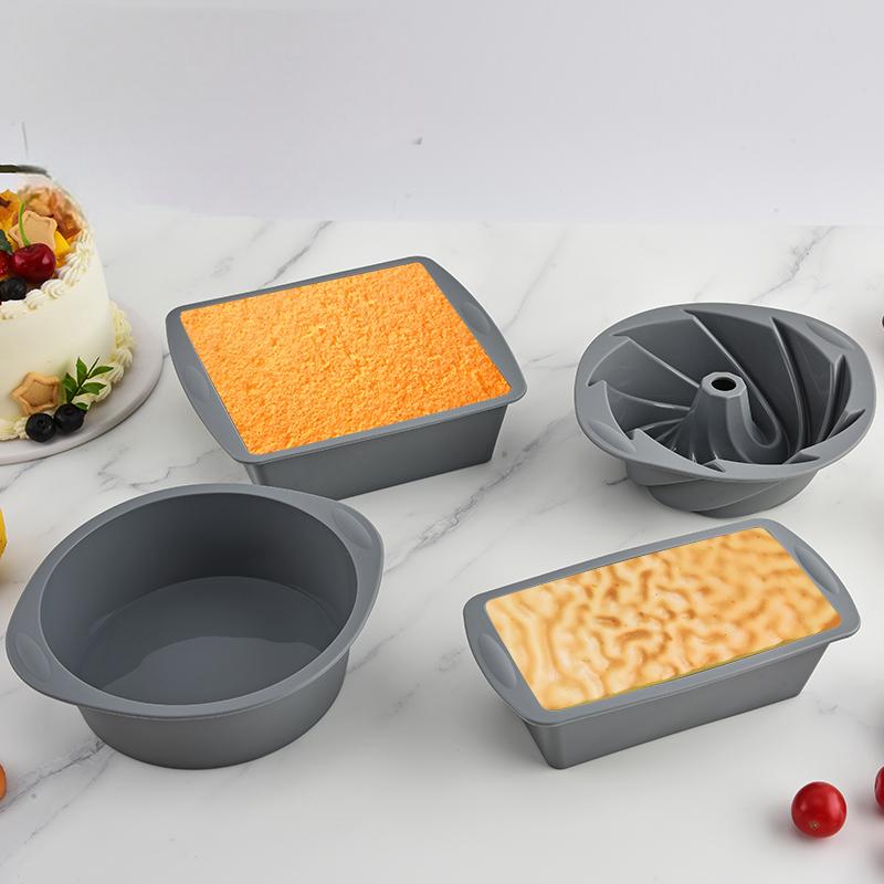 Kitchen Baking Utensils - Silikon Kare 4 Parçalı Kek Kalıbı