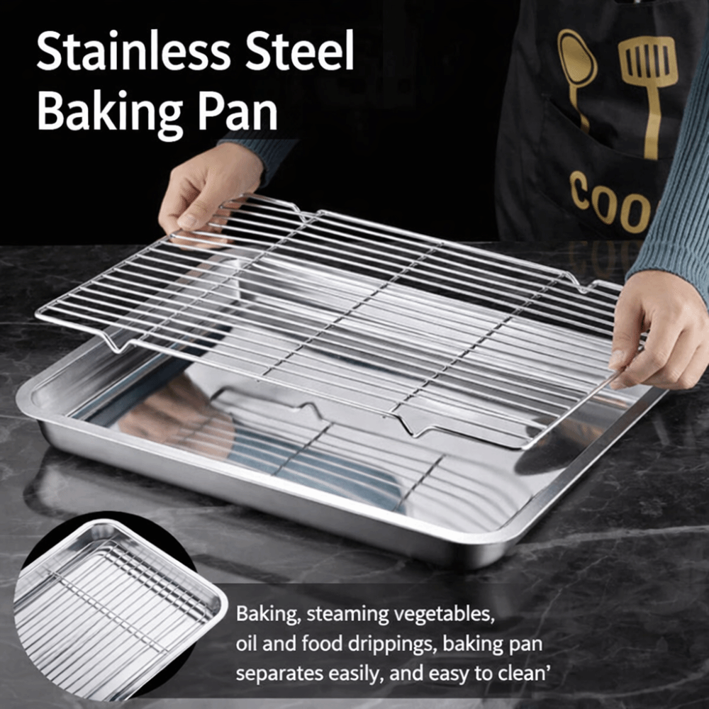 Kitchen Oven Baking Pans - Taşınabilir Yapışmaz Paslanmaz Çelik Pişirme Tavası