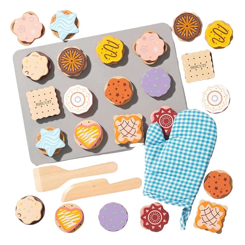 Kitchen Kids Baking Set - WOWFU-Çocuklar İçin Ahşap Kurabiye Oyuncak Seti,