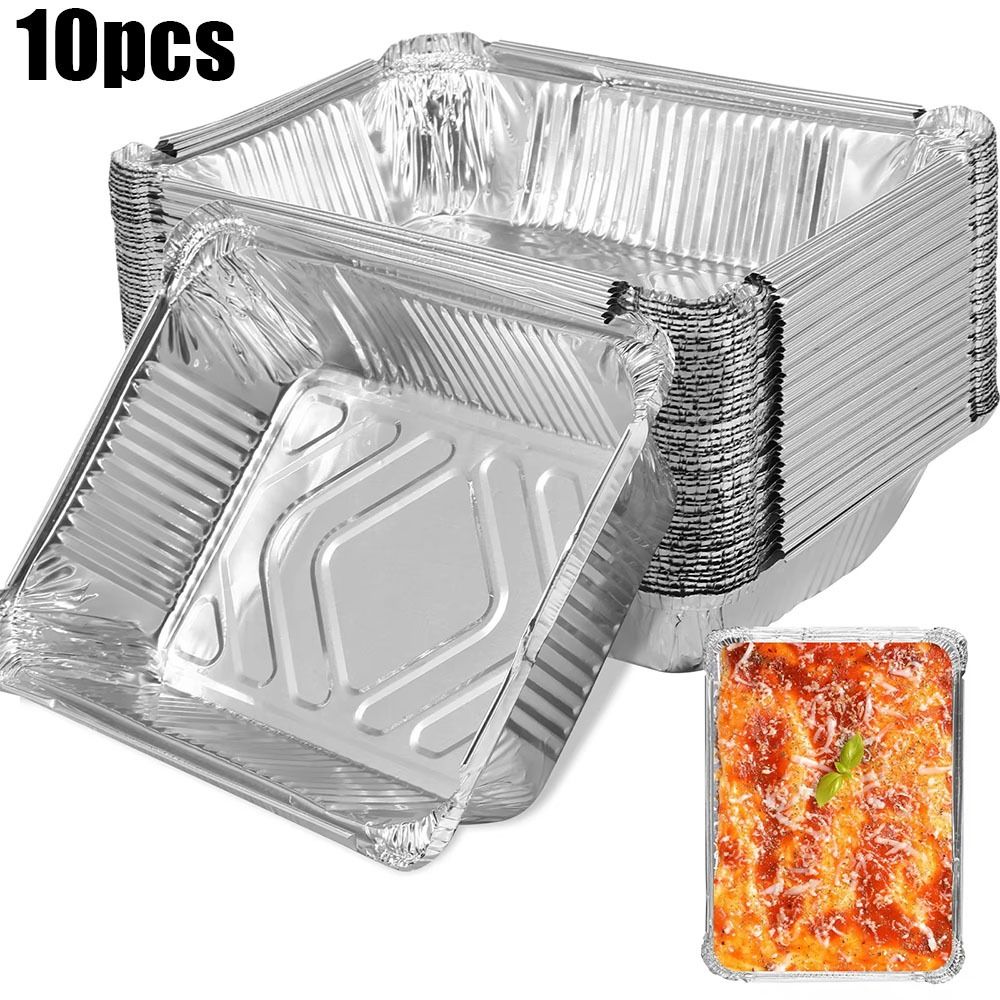 Kitchen Baking Storage Containers - 10 adet tek kullanımlık alüminyum folyo