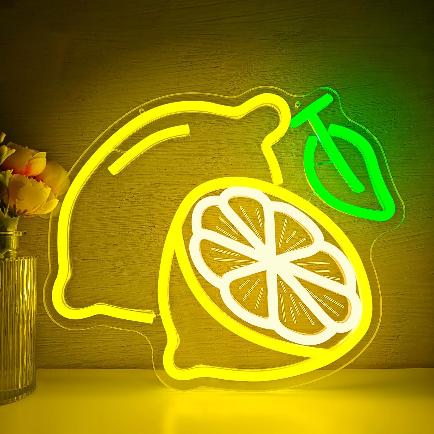 Kitchen Up - Limon Neon Tabela Kısılabilir LED Işıklı