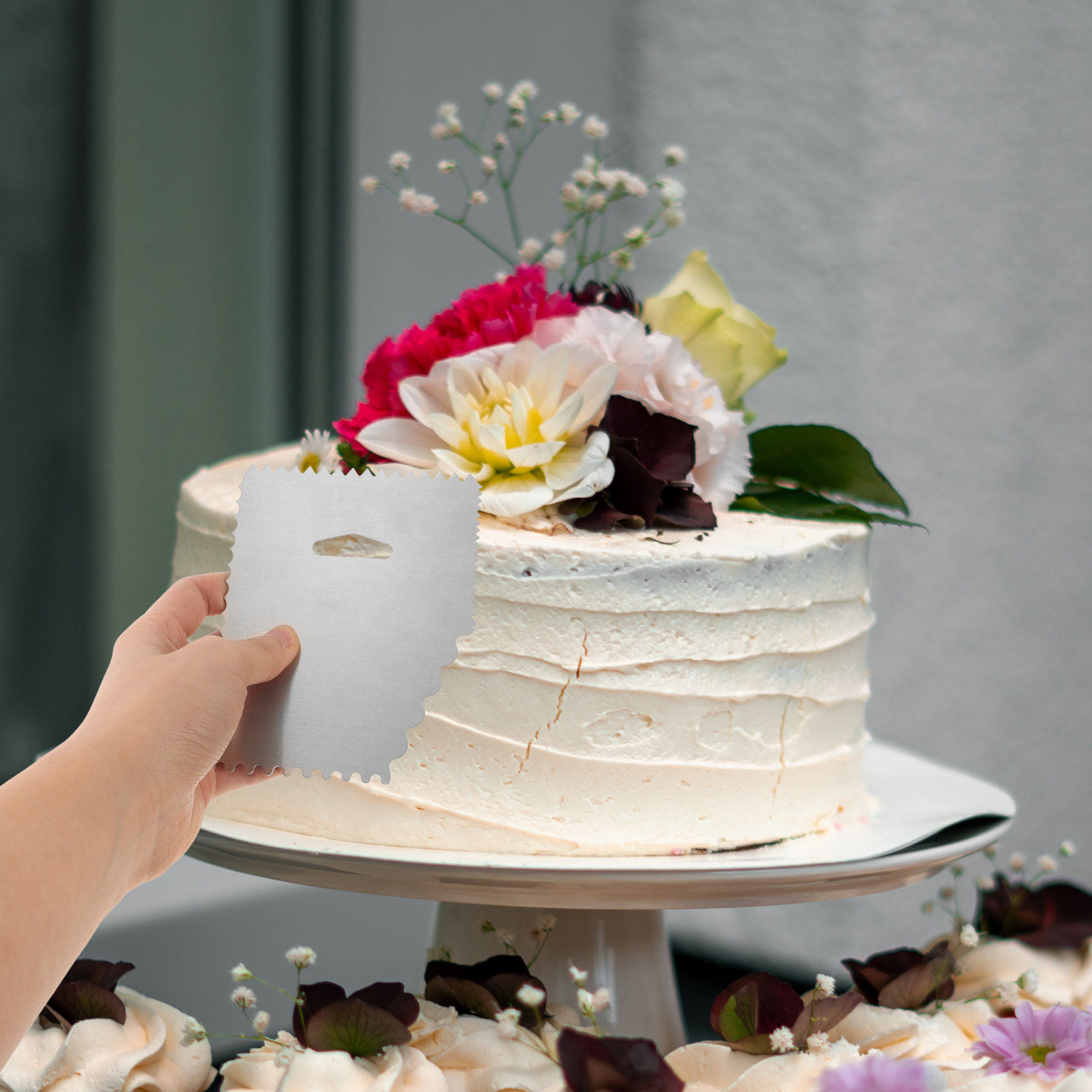 Fondant Smoother Set - 4 Parça Kek Kazıyıcı Seti Alüminyum