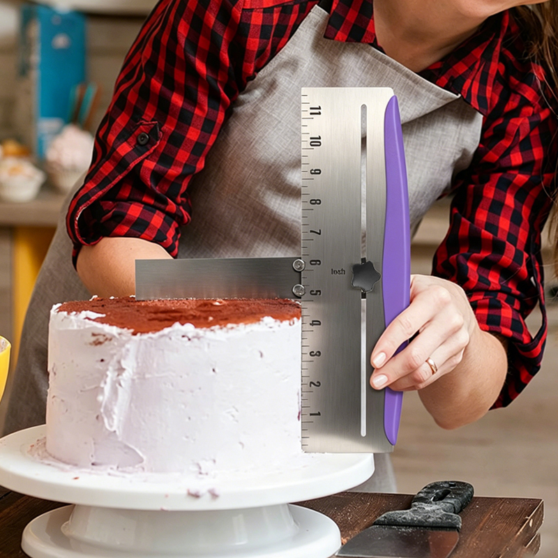 Kitchen Baking Corner - Paslanmaz Çelik Kek Kazıyıcı Buzlanma Düzleştirici