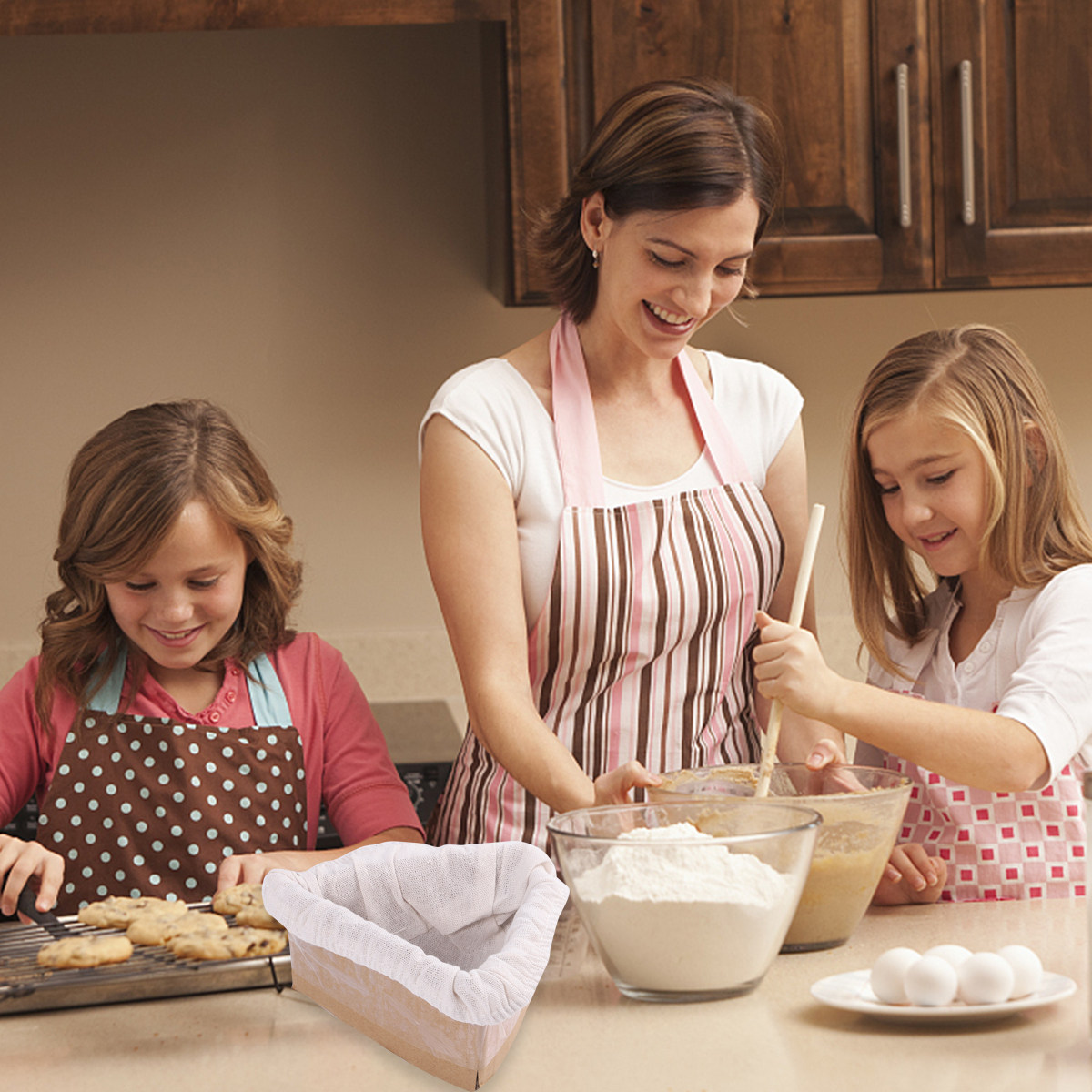 Kitchen Baking Utensils - 2 adet ekmek sepeti kumaş örtüsü