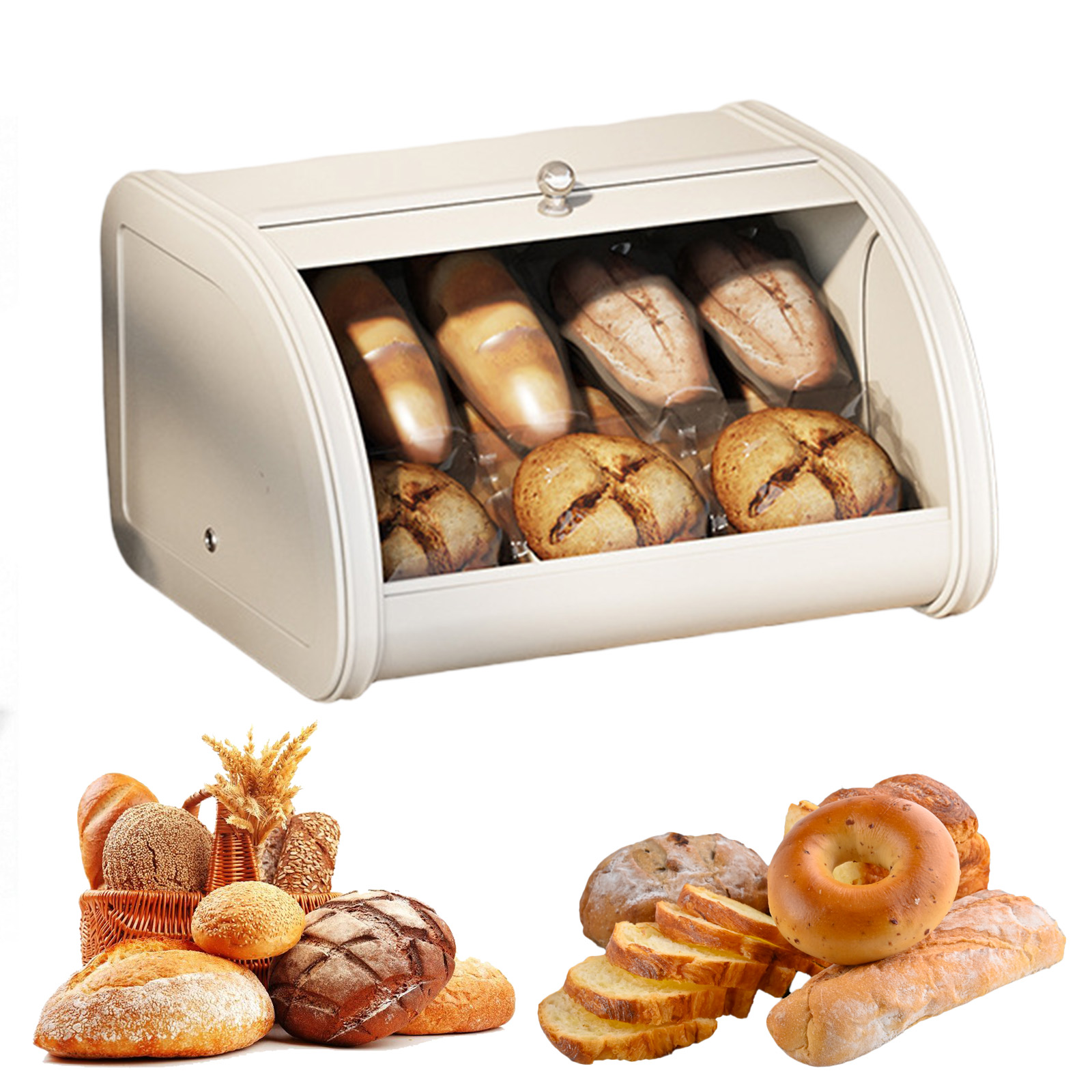 Kitchen Baking Storage Containers - Ekmek Kutusu Büyük Kapasiteli Retro Mutfak