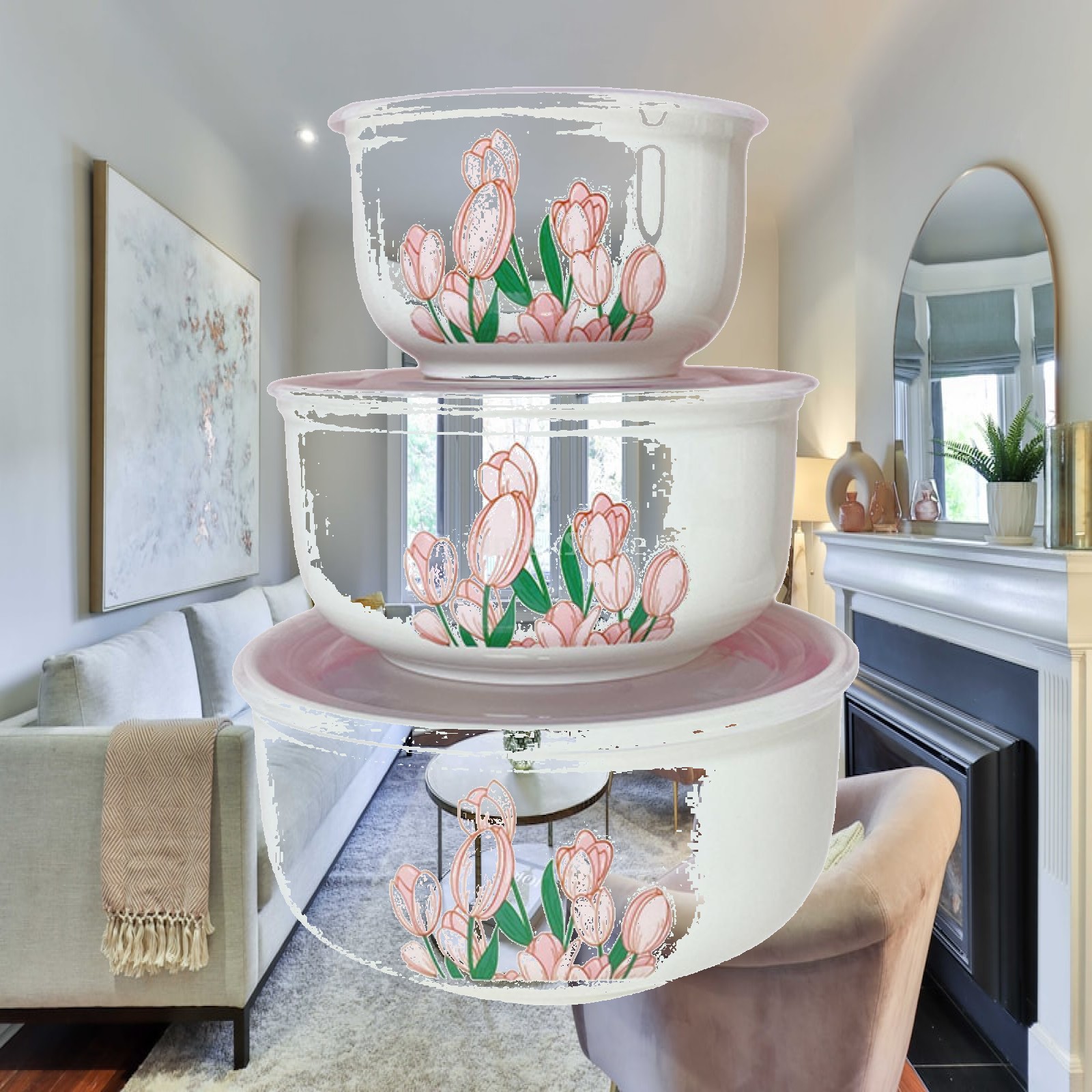 Kitchen Baking Storage Containers - 3x Karıştırma Kasesi Seti Gıda Saklama