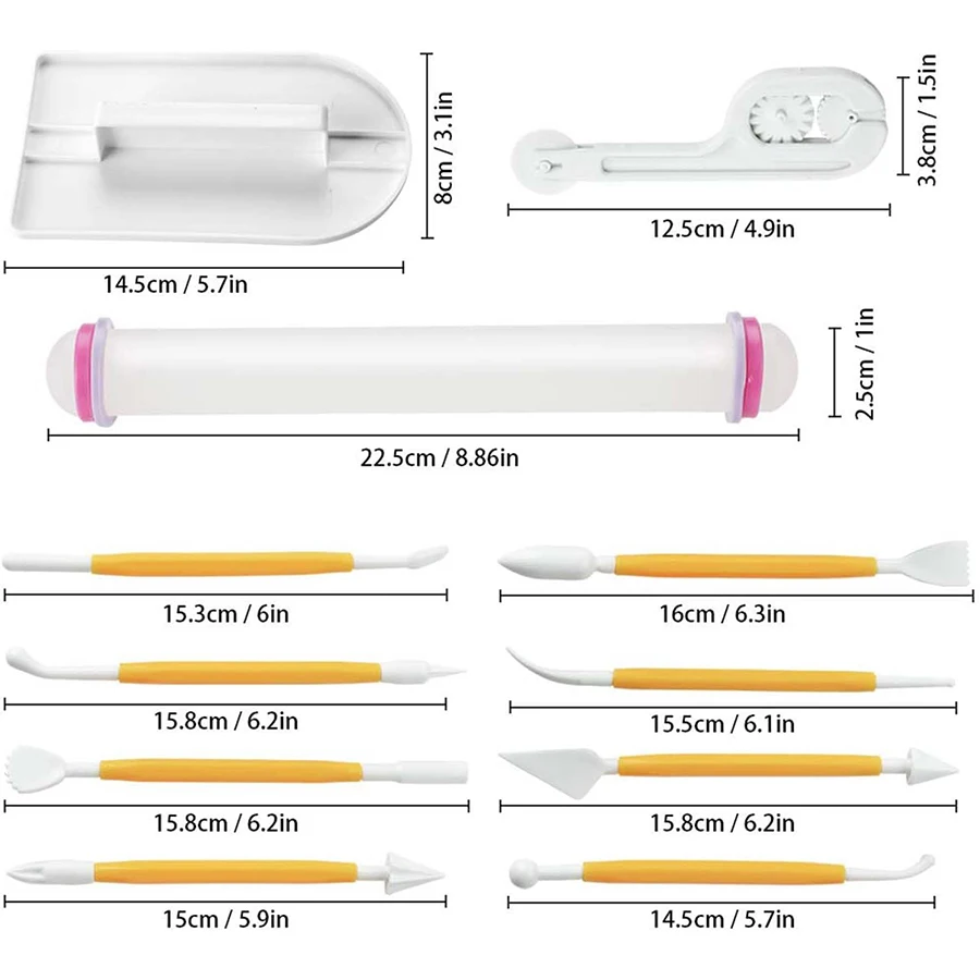 11 adet Fondan alet takımı Kek - Fondant Smoother Set incelemesi ve fiyatı