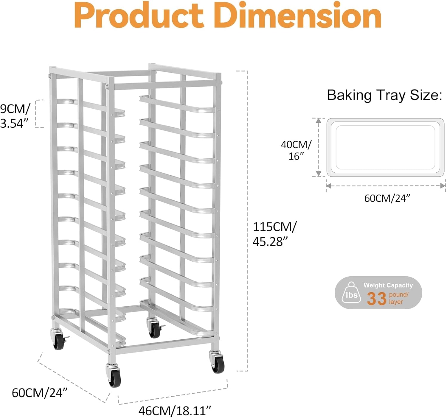 Tekerlekli Ticari Paslanmaz Çe - Kitchen Baking Cart incelemesi ve fiyatı