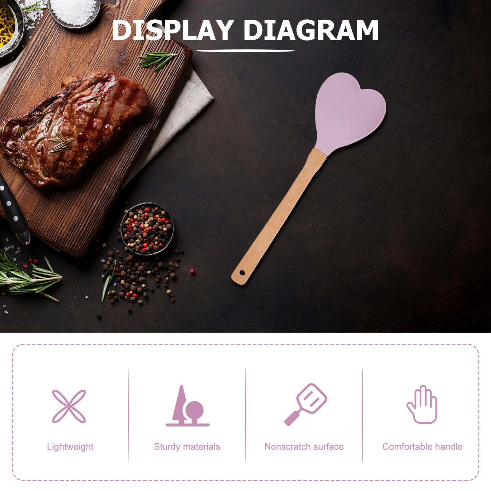 Kalp Şeklinde Silikon Spatula  - Kitchen Baking Utensils incelemesi ve fiyatı