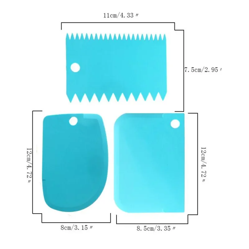 3 adet/grup Krem Kazıyıcı Pürü - Fondant Smoother Set incelemesi ve fiyatı