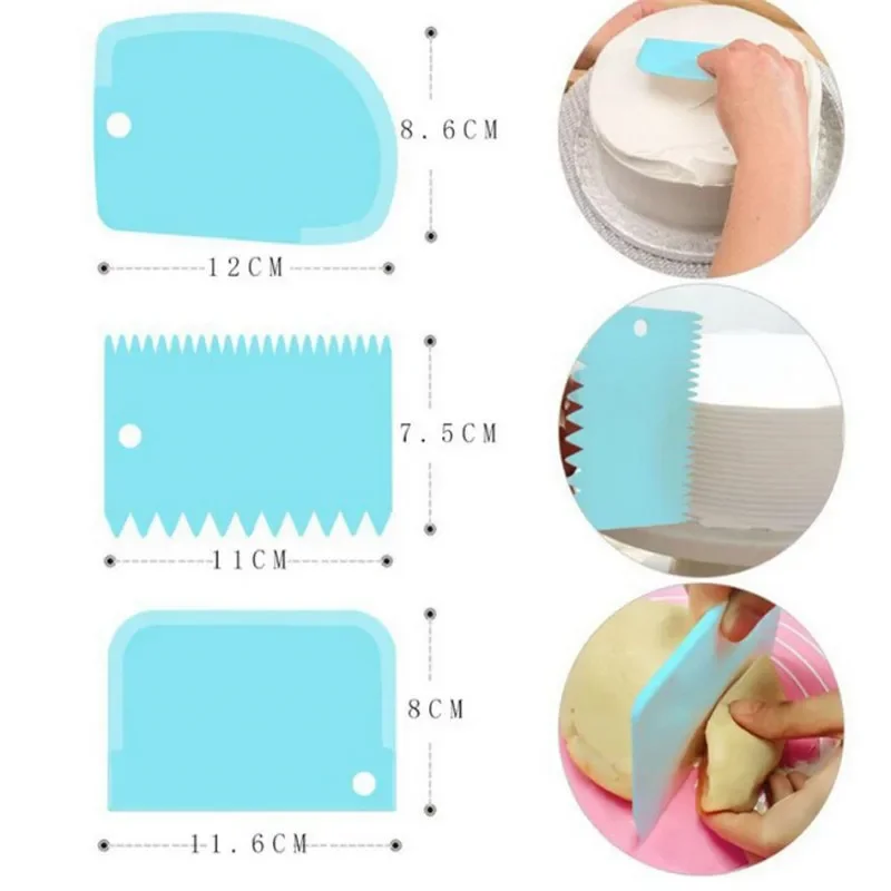 3 adet/grup Krem Kazıyıcı Pürü - Fondant Smoother Set incelemesi ve fiyatı