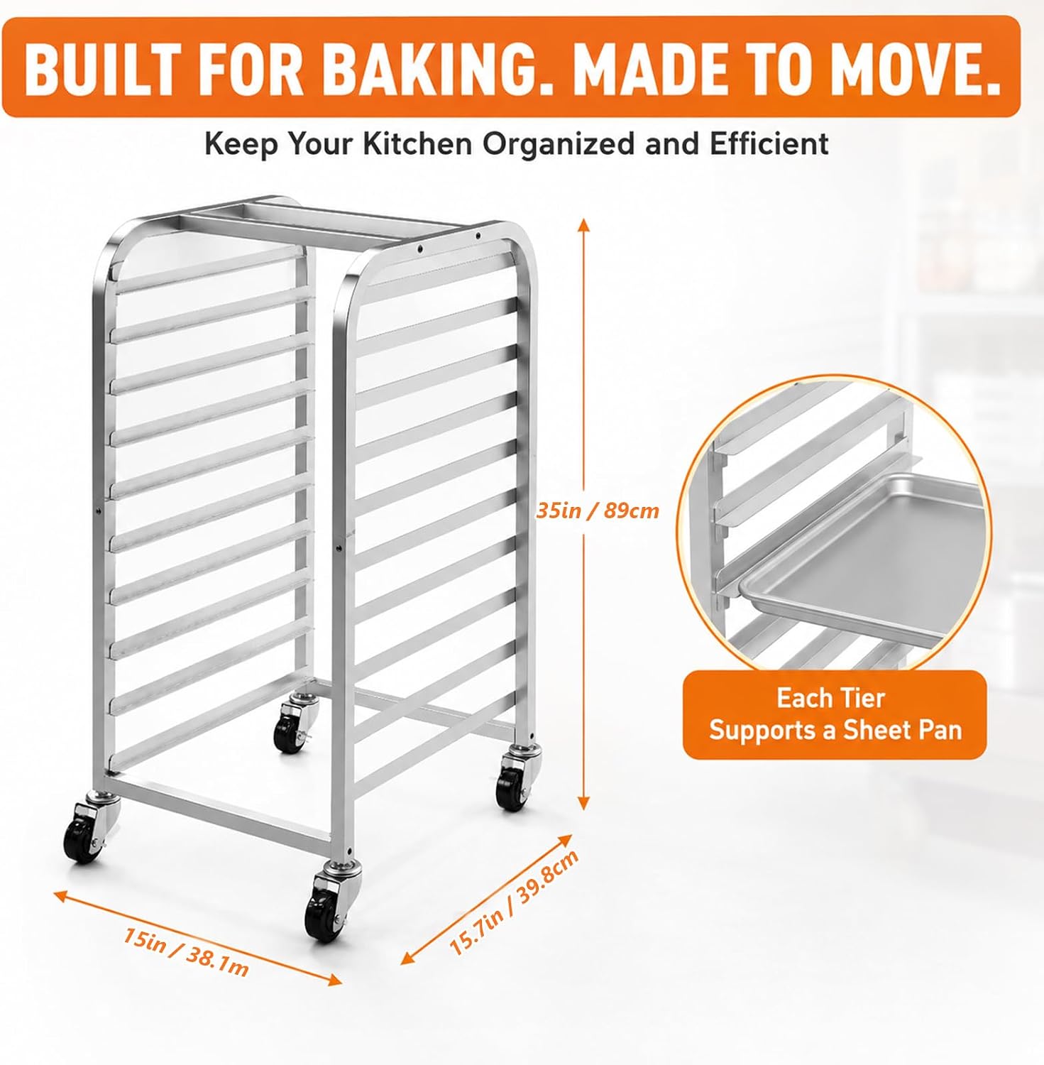 10 Katmanlı Paslanmaz Çelik Te - Kitchen Baking Cart incelemesi ve fiyatı